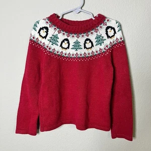 Jingles & Joy Größe 5T Weihnachten Fair Isle Strickpullover Pinguin Urlaub - Bild 1 von 5