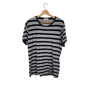Orlebar Brown T Shirt Mens Size Large Blue Striped Cotton Terry Towelling Sammy - Picture 1 of 9