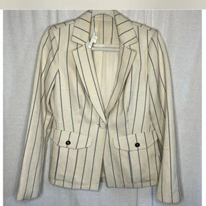 Blazer Veronica Beard weiß creme marine gestreift 00 - Bild 1 von 1