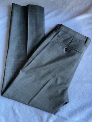 BANANA REPUBLIC Mens Modern Slim Fit 99% Wool Gray Dress Pants 34x30 - Image 1 of 4