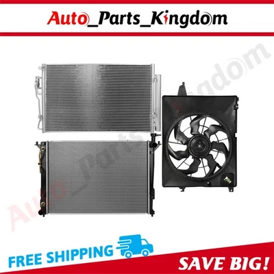 Electric Radiator Condenser Cooling Fan Kit For 2010-2012 Hyundai Santa Fe 3.5L Foto 1 de 4