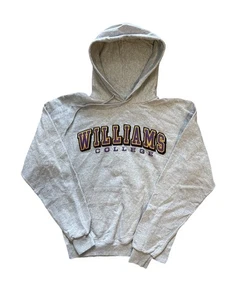 Vintage Champion Williams College Hoodie Men's Size Small Gray Sweatshirt - Picture 1 of 9