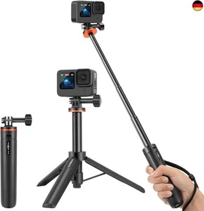 Mini-Stativ mit Integriertem 51cm Ausziehbarer Selfie-Stick für GoPro Hero - Bild 1 von 7