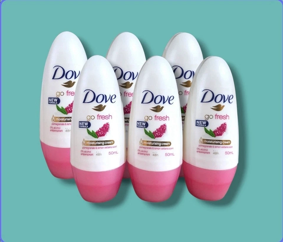 6X Dove Roll On Women Anti-Perspirant Deodorant Pomegranate & Lemon Verbena 40ML - Image 1 of 1