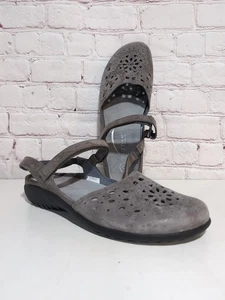Naot Arataki Gray Shimmer Genuine Leather Closed Toe Slingback Sandals New 10/41 - Picture 1 of 13
