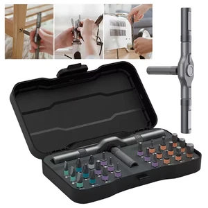 24 In 1 Multi Bit Magnetic Screwdriver Set Upgrade Detachable T Ratchet Handle - Picture 1 of 15
