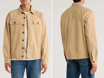 Scotch & Soda Canvas Trucker Jacket Men Large Travertine Classic Fit NWT $158 - Image 1 of 4