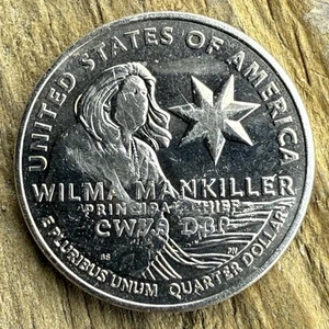 2022-D Wilma Mankiller Quarter Error Smooth Face And Star. - Picture 1 of 4