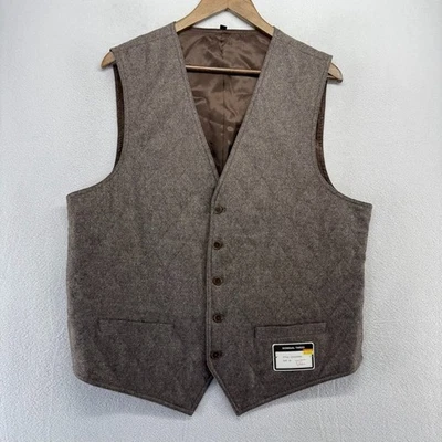 Traje Chaleco Donegal Tweed Para Hombre XL Marrón Acolchado Mezcla de Lana Bemberg Informal NUEVO Foto 1 de 4