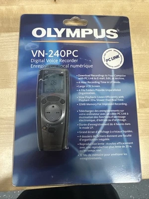 Olympus VN-240 PC Digital PC Link Voice Recorder 4 Hours On LP NEW Sealed - Image 1 of 4