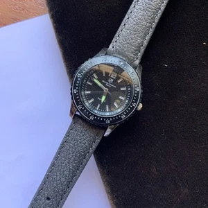 Charles Dumont Paris Ladies Sport watch black bezel face new leather strap Works - Picture 1 of 18