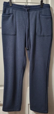 Isaac Mizrahi живой толстовки M женщин синий флис с подкладкой шнурка талии карман - Изображение 1 из 4