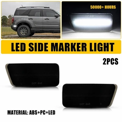 Smoked Rear LED Side Marker For Lights 2021-2023 Ford Bronco Sport White - Image 1 of 4