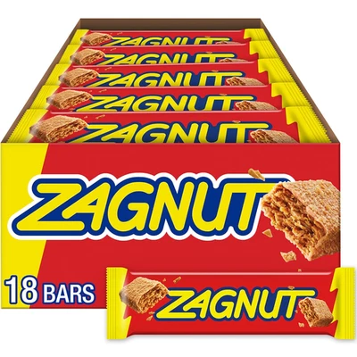 Mantequilla de maní crujiente ZAGNUT con barras de caramelo de coco tostado, 1,51 OZ (18 unidades) Foto 1 de 4