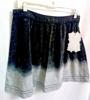 NWT Hot Kiss Y2K Mini Skirt Black Gray Ombray Denim Sie 11 Cotton Low Rise Waist - Image 1 of 4