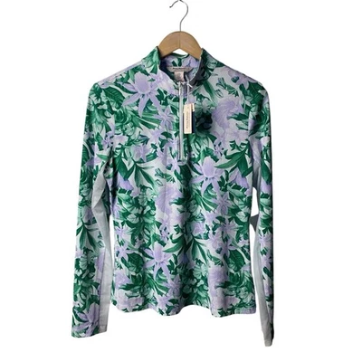 Tommy Bahama Everyday Active UPF 50 Floral 1/4 Zip Top Women’s M NWT Quick Dry - Image 1 of 4