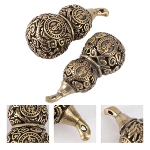 1 Set of 2PCS Solid Brass Gourd Key Pendant Hanging Decor Gourd - Picture 1 of 12