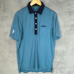 Camisa RLX Ralph Lauren Para Hombres M Azul Rayas Polo Golf Rendimiento Sea Isand - Imagen 1 de 8