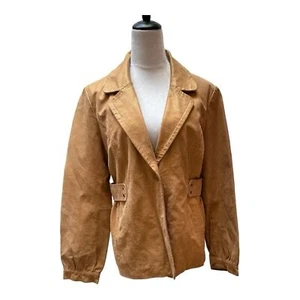 Bernardo Camel Gold Suede Jacket Size M - Picture 1 of 14