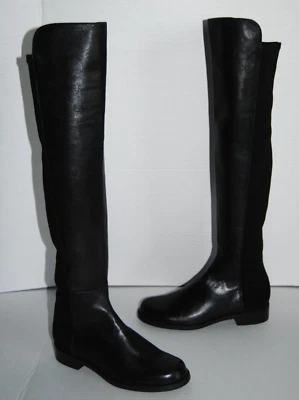 NWOT STUART WEITZMAN 5050 OVER THE KNEE LEATHER BOOTS BOOT BLACK SIZE 4.5B US - Image 1 of 4
