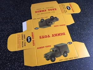 Caja de reproducción DINKY TOYS para camión de carga 641 Army de 1 tonelada - Ejército militar repro - Imagen 1 de 9