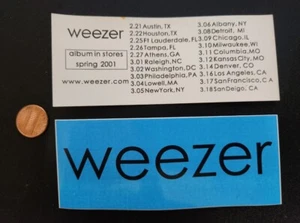 WEEZER 2001 Blue Tour Original Authentic Promo Sticker Flawless New Old Stock - Picture 1 of 1