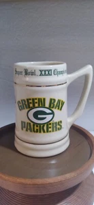 GREEN BAY PACKERS SUPER BOWL XXXI CHAMPIONS STEIN CON PUNTUACIONES 1997 - Imagen 1 de 5