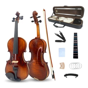 4 String Acoustic Violin Kit 1/4 Solid wood Violin Ebony Maple Spruce Fittings - Picture 1 of 8