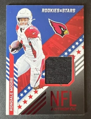 RONDALE MOORE 2022 Rookies and Stars NFL Authentic Patch Player Worn CARDINALS - Image 1 of 2