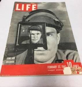Vintage Life Magazine February 22, 1943 Volume 14 No. 8 - Army Air Observer  - Picture 1 of 11