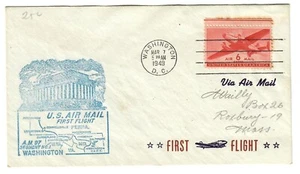 USA Old First Flight Cover AM 97 Washington D.C.  To Pittsburgh PA 1949 - Picture 1 of 3