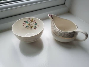 Empire China Open Sugar Bowl & Creamer England Floral & Gold Hand Painted - Picture 1 of 6