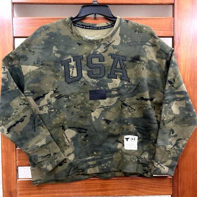 Under Armour Project Rock USA Camo Pullover Sweatshirt Women Large 1360832 - Image 1 of 4