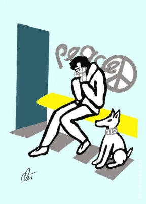 JACQUELINE DITT - Peace - Mini  ltd.Druck Grafik ger.signiert Frieden ACEO - Bild 1 von 3