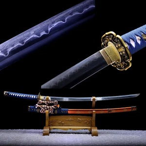Japanese Samurai Tachi Katana Sword Honsanmai Steel Clay Tempered Real Hamon - Picture 1 of 11