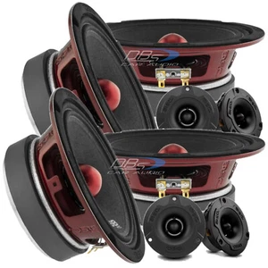 4x DS18 PRO-X6BM 6.5″ Midrange Bullet Car Speakers 4x PRO-TWX1BK Super Tweeters - Picture 1 of 10