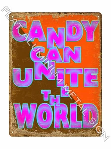 CANDY store shop METAL sign display 70s inspirational VINTAGE style gift art 944 - Imagen 1 de 1