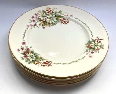 Antique Art Deco Royal Doulton "Bushflowers" Dinner Plates D6387, Six Available - image 1 of 4