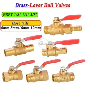 Ball Valve Long Handle BSPT 1/8" 1/4" 3/8" Female/Male Brass Lever Ball Valves - Picture 1 of 30