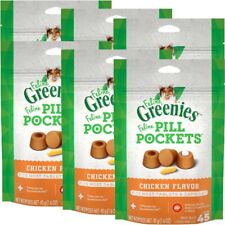 Feline Greenies Pill Pockets Chicken 45 count 1.6 oz | 6 PACK | Expired 11/21