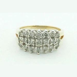 Discount Jewelry 14k Yellow Gold .90ct Diamond Cluster Ring Size 7 - Picture 1 of 4