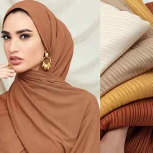 Jersey Ribbed Maxi Hijab High Quality Scarf Material Jersey Exclusive Maxi Wrap - Picture 1 of 40