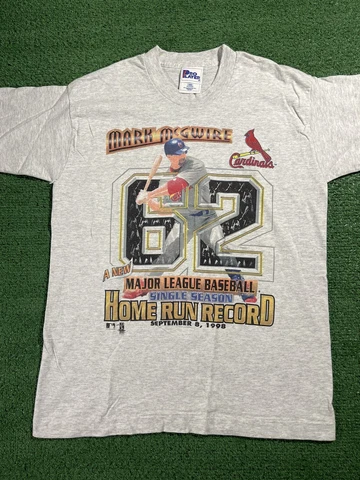 Vintage Mark Mcgwire St Louis Cardinals Shirt YOUTH XL Gray MLB Baseball 90s Cover
