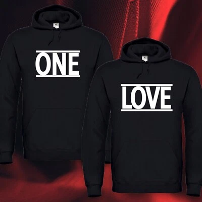 One Love Hoodie Kapuzen Pulli Sweatshirt Couple Paar Valentinstag Unisex XXS-5XL - Bild 1 von 2