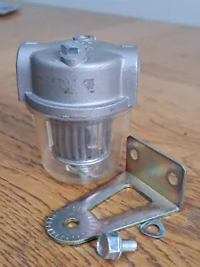 In-line Sediment Filter Fuel Filter Steel Gauze 1/4" inlet/outlet & Bracket - Picture 1 of 10