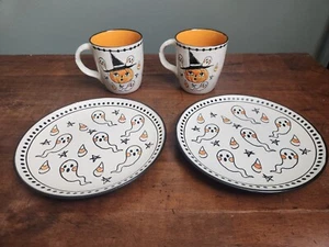 ELI + ANASET /2 Creep Show Vintage Inspired 8.5” Salad Plates & MUGS Halloween - Picture 1 of 6