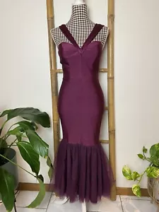 Portia And Scarlett Formal Dress Size 2 (6-8) Purple Plum Sexy Stretchy RRP $445 - Picture 1 of 9