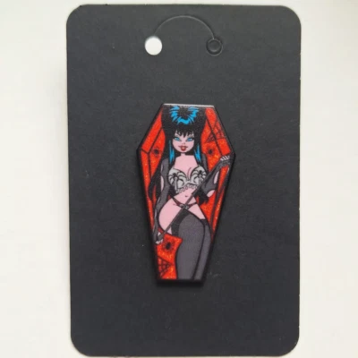 Elvira Mistress of the Dark Enamel Pin- Character Monsters Elvira C Shape  - Image 1 of 3