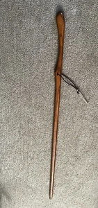 Vtg 55" Ambidextrous Hardwood Walking Hiking Stick w/Leather Strap - Picture 1 of 8
