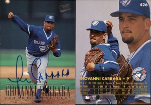 Giovanni Carrara Signed 1996 Ultra #426 Card Toronto Blue Jays Auto AU